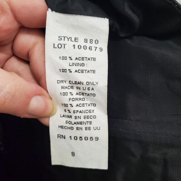 Xscape by Lawrence Kurtz‎ Women's 90s Black Silver Metallic Stripe Halter Top 8 - Picture 5 of 6